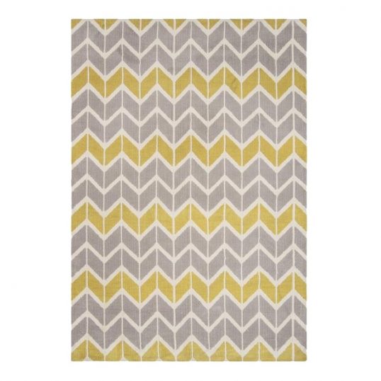 Arlo Rug Chevron Lemon and Grey