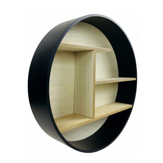 Black Round Shelf Unit 45cm