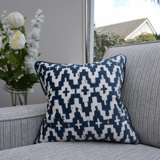 Navy Aztec Cushion