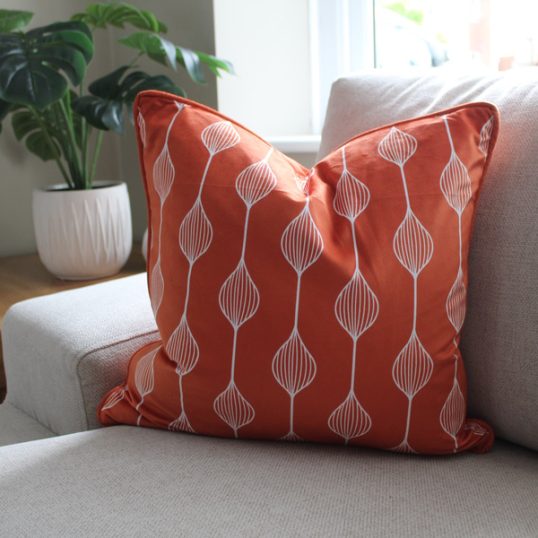 VELVET DECOR ORANGE CUSHION