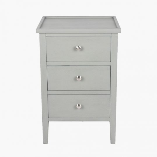 Chelmsford Vendee Grey Pine Wood 3 Drawer Bedside Unit