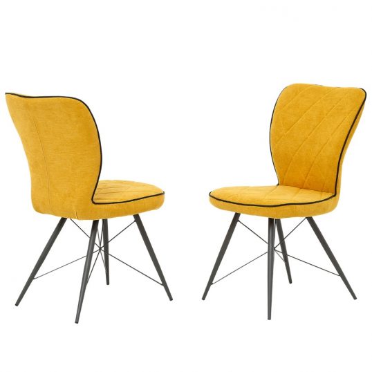 Emily Gold Fabric Dining Chairs