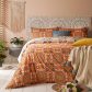 Folk Flora Floral Duvet Cover Set Orange