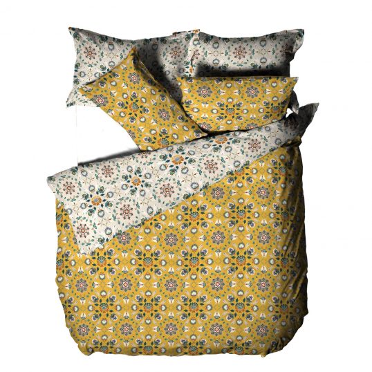 Folk Floral Ochre Duvet Cover Set