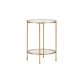 Goddess side table metal antique brass