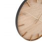 Gold Metal and Natural Wood Round Wall Clock_1