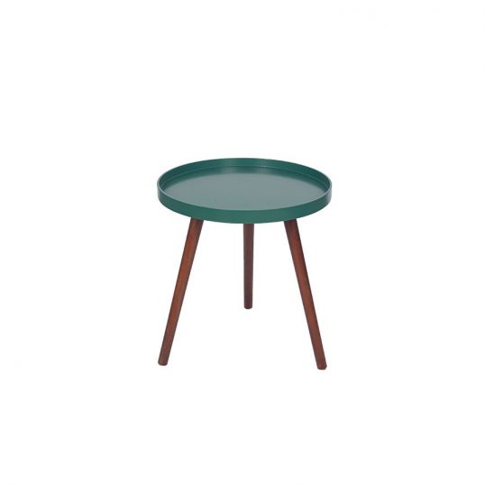 RETRO Forest green and Brown Pine Wood Round Table