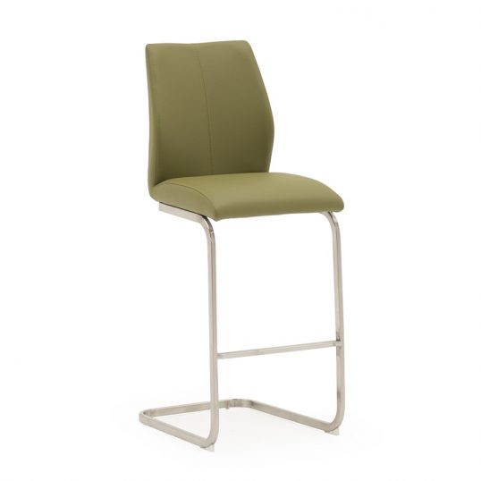 Irma Bar Chair – Brushed Steel Olive