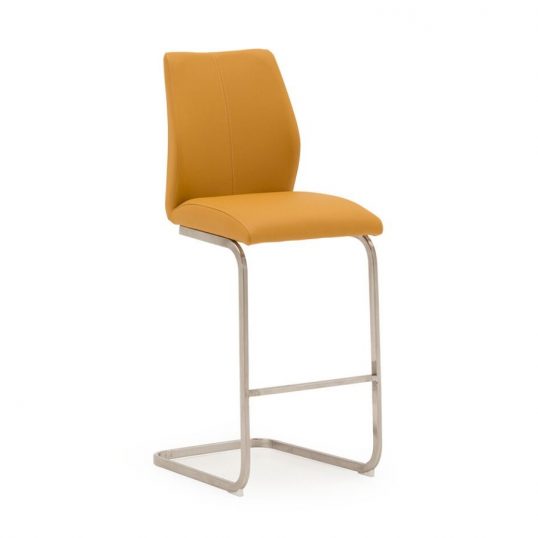 Irma Bar Chair – Brushed Steel Pumpkin