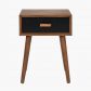 Klee Black Pine Wood 1 Drawer Side Table