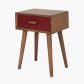 Klee Mulberry Pine Wood 1 Drawer Side Table1