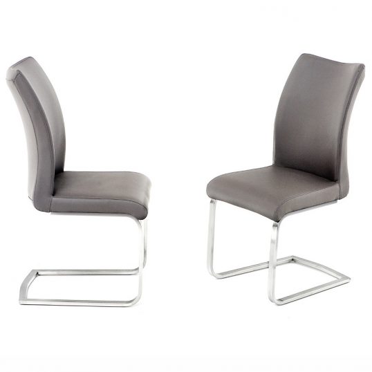 Pada Chair on Brushed Steel Frame Grey