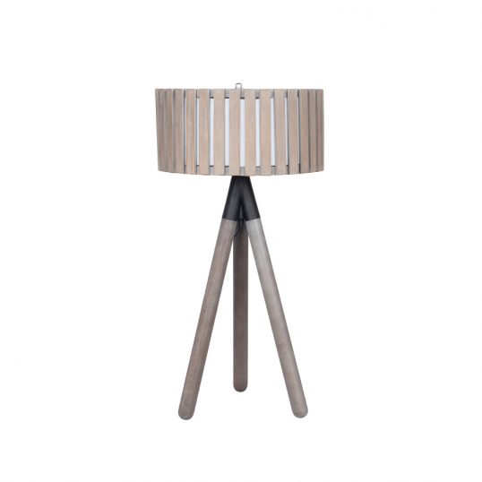 Rabanne Slatted Antique Wood Tripod Table Lamp