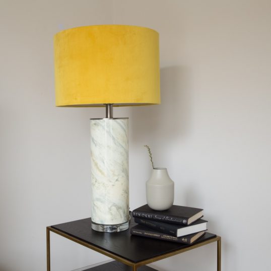 MUSTARD GLASS ABSTRACT TABLE LAMP