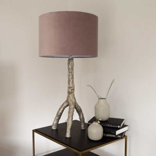 GOLD TRIPOD TABLE LAMP – DUSTY PINK